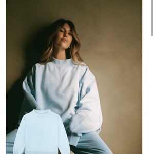 PARKE Light Blue Mockneck Sweatshirt